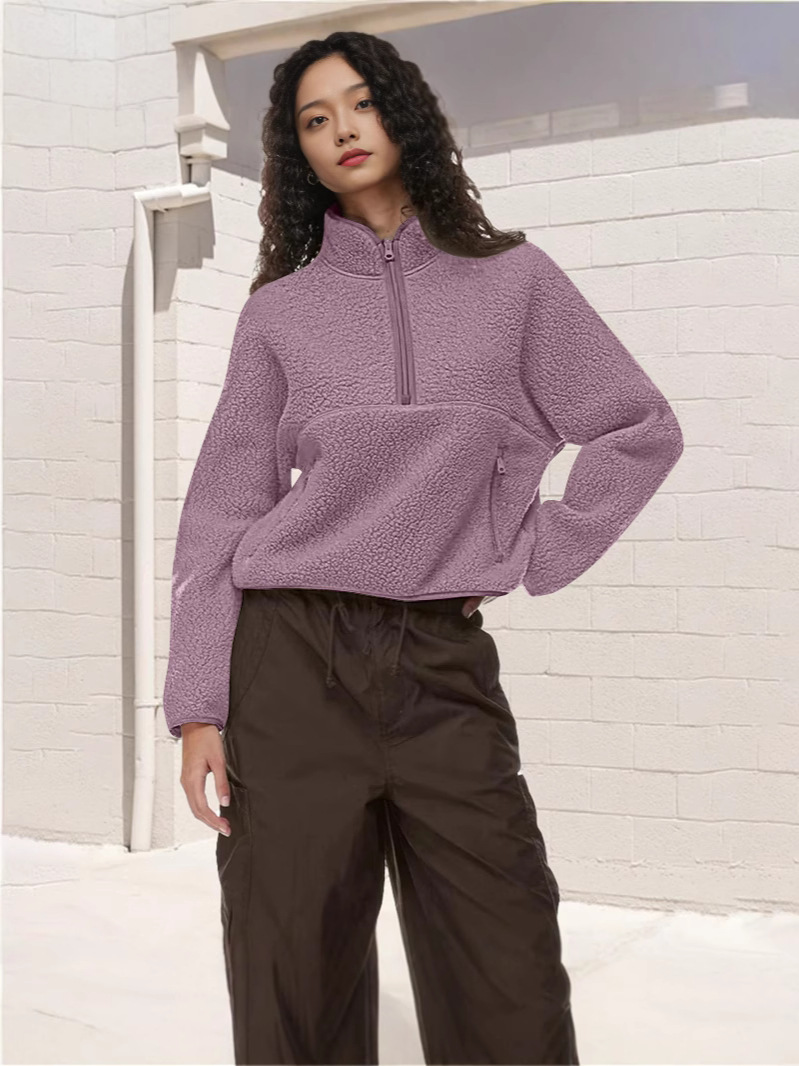 Versatile Women's Tops Casual Women's Half-Zip Loose Sweatshirt Tops for Women