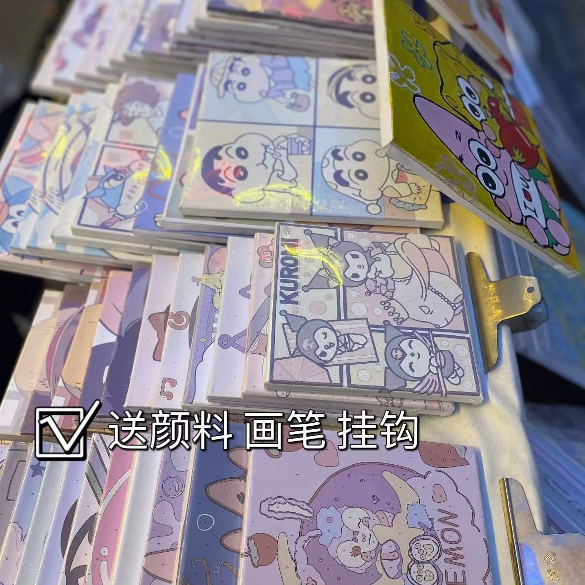 Digital oil painting 20x 20 wholesale stall handmade Internet celebrity graffiti toys night market wholesale oil painting graffiti painting toys