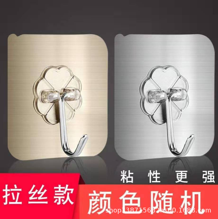 Wholesale Transparent No-Drill Adhesive Household Strong Traceless Hooks Invisible Wall Door Hooks Adhesive Hooks Qing'An