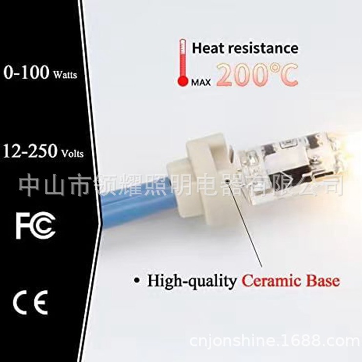 G5.3 ceramic lamp holder halogen lamp head MR16 Taiwan headband 15cm0.75 square silicone wire blue sheath