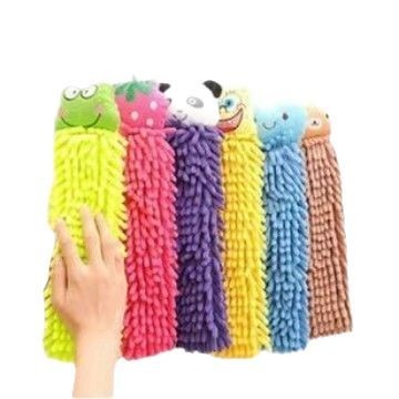 Manufacturer Sells Cartoon Animal Chenille Hand Towels, Hangable Coral Fleece Dish Towels, Wholesale Hangable Design