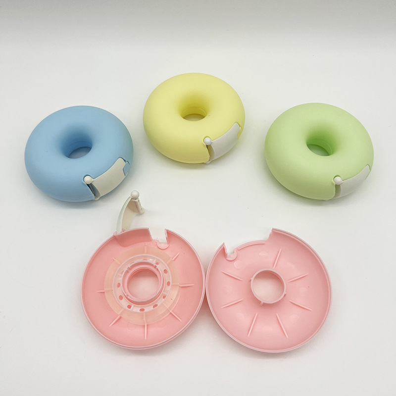 Donut Love Tape Holder Creative Cartoon Stationery Portable Cute Donut Invisible Cutter Cross-Border Hot Style