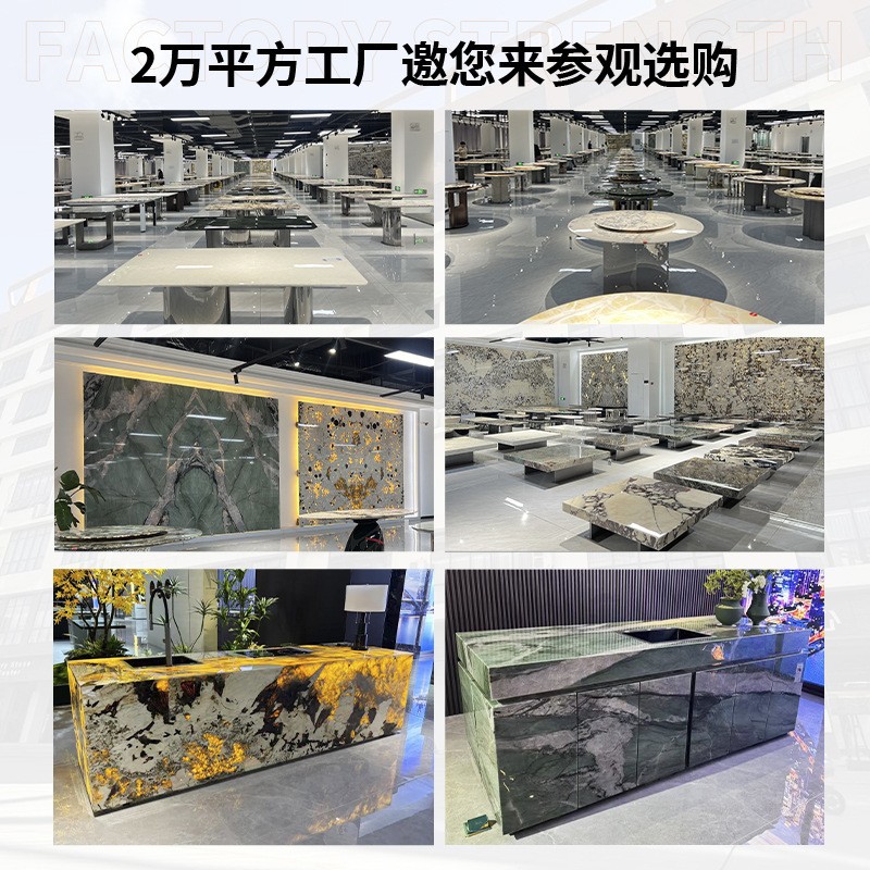 Natural Luxury Stone Island Dining Table Marble Dining Table Integrated Restaurant Multi-Functional Light Luxury Open Island Table Customization