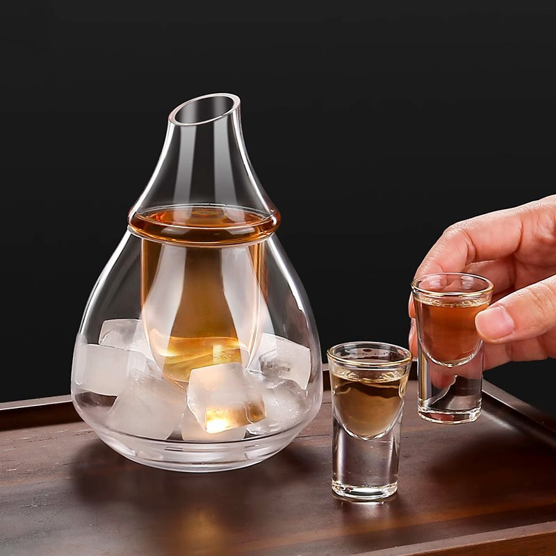 Кувшин для ледяного вина, подогреватель вина, разделитель из кристального стекла, набор для белого вина