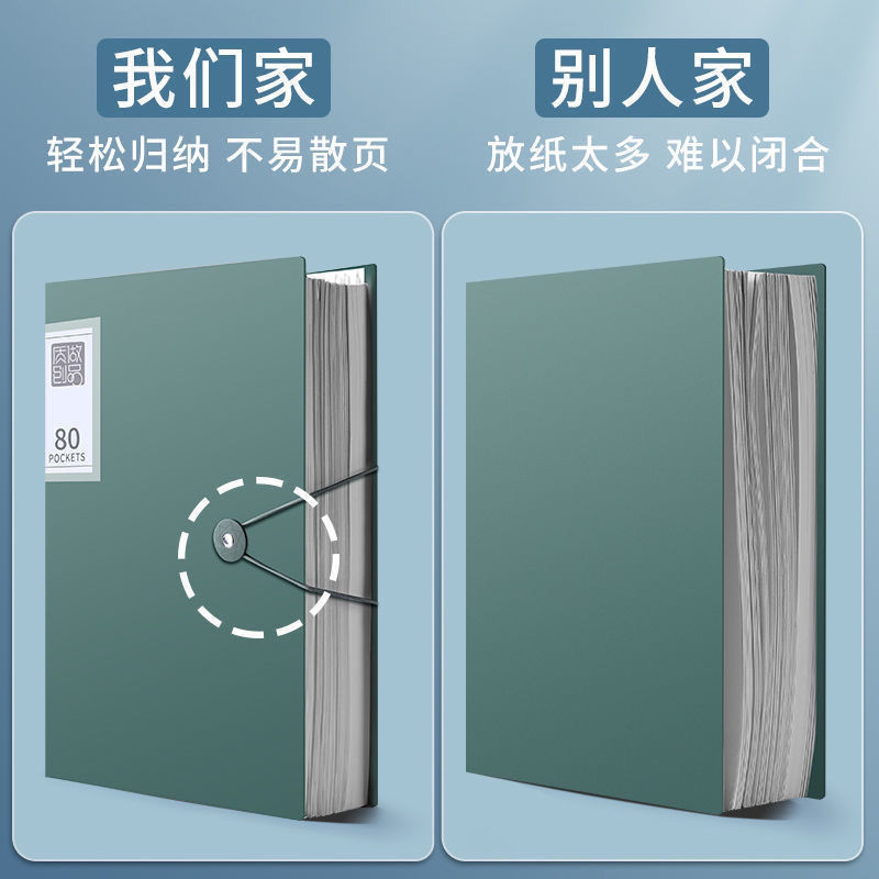 A4 data book folder transparent insert examination paper storage book bag sorting file clip Office collection book