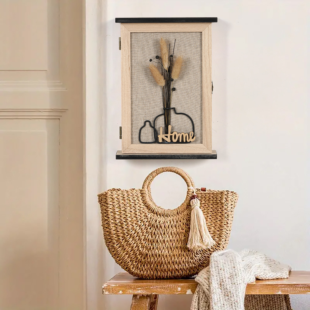 2025 Cross-border Wall-mounted Key Storage Box Entrance Hook Car Key with Lock Dust-proof Storage Box New Product