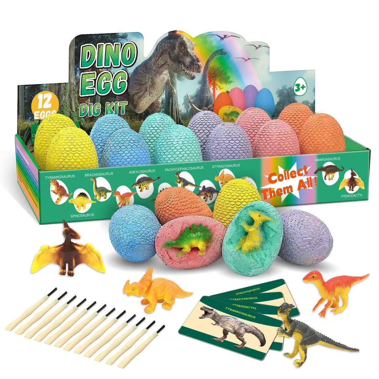 Archaeological Dinosaur Egg Set Children's Educational Toys for Boys Tyrannosaurus Rex Simulated Dinosaur Fossil Excavation Blind Box Toys