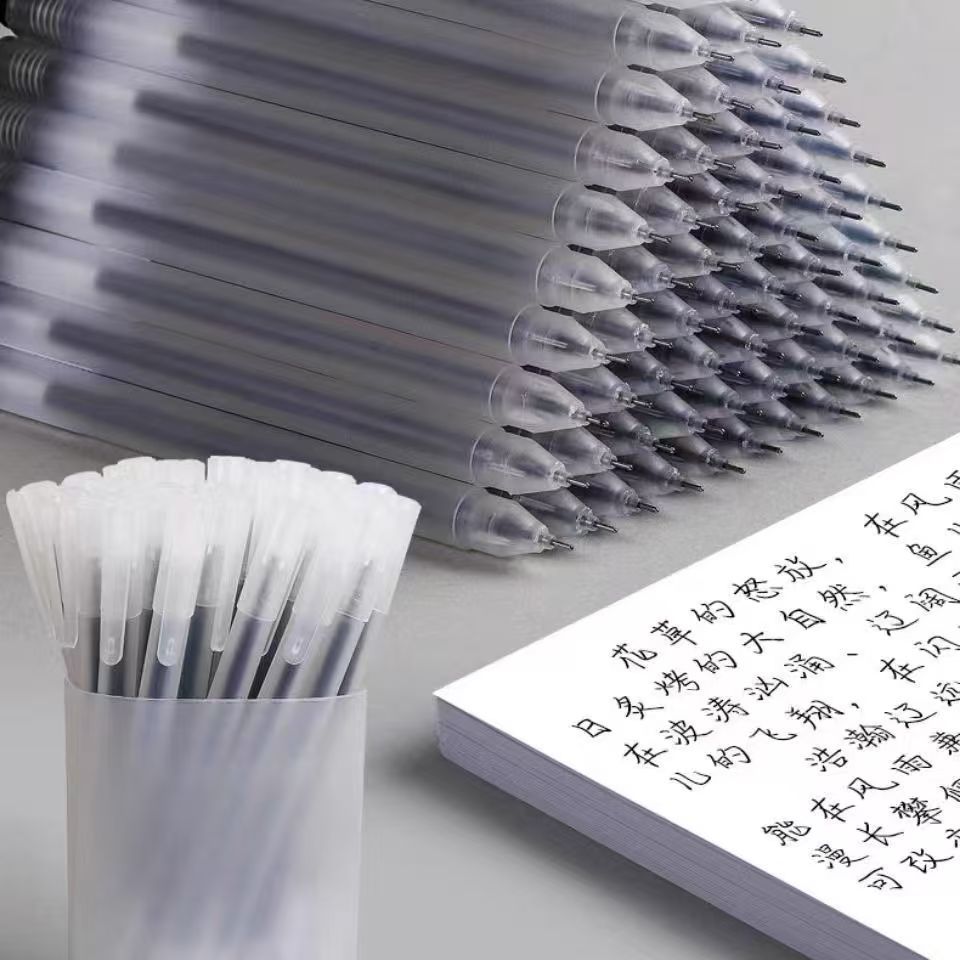 Factory wholesale classic simple cute black red frosted white rod gel pen student office sign pen pen