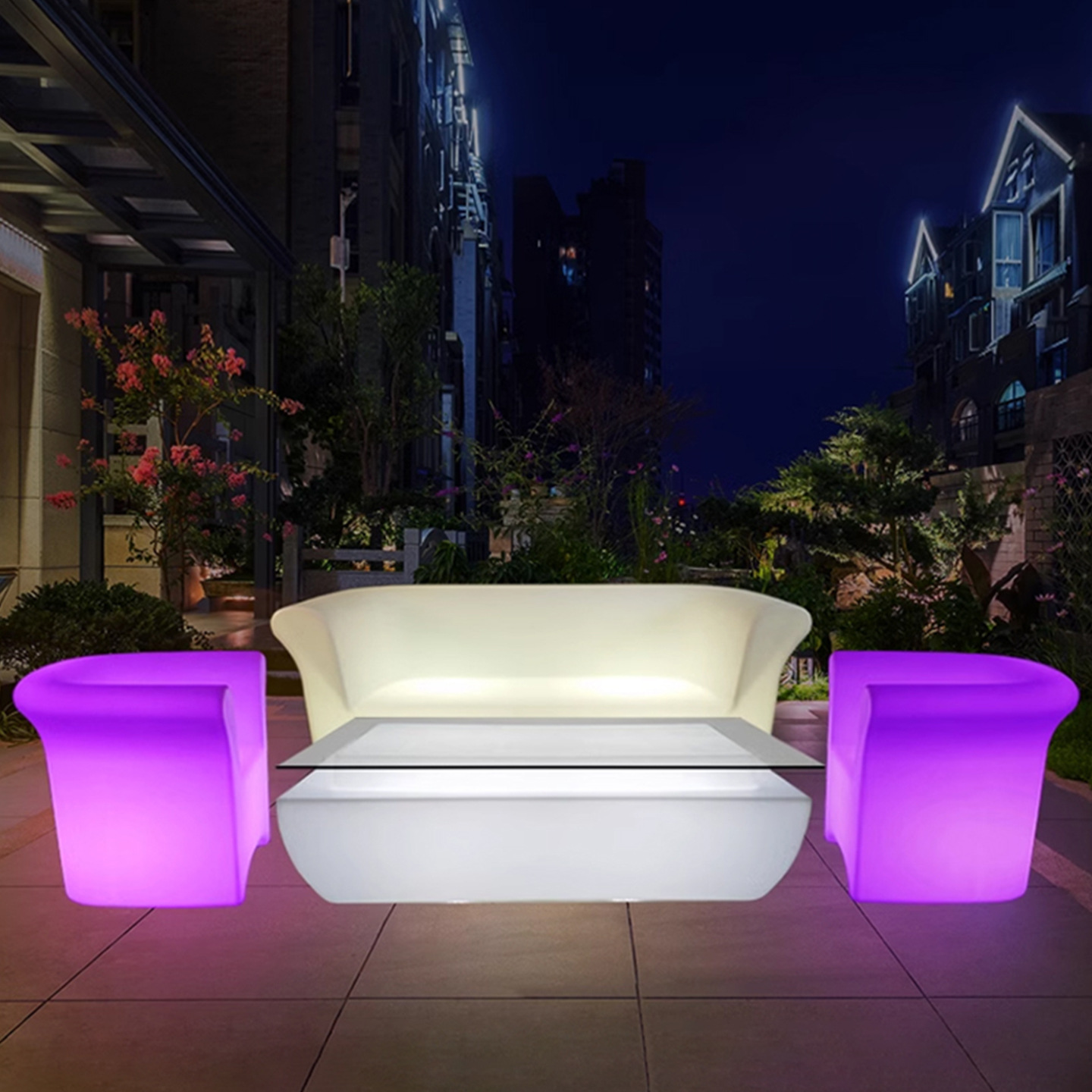 Factory Direct Led Light-Emitting Coffee Table Simple Ktv Sofa Stool Loose Table Outdoor Chair Bar Table Hotel Booth Table