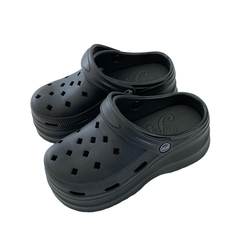 Thick Sole Cave Shoes Women's Heightened Non-slip Bubble Shoes Women's Internet Hot Super Hot Platform Bottom Baotou Slippers Small Sandals