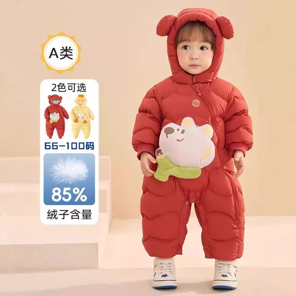 Детский утепленный комбинезон для новорожденных, зимняя новинка 2024 года, утолщенные и теплые комбинезоны для детей