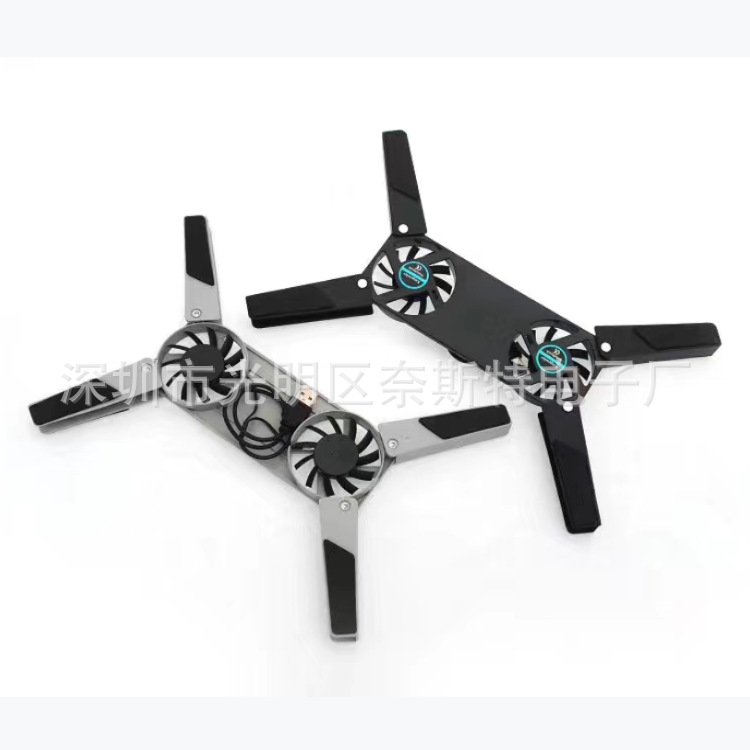 Cross-border manufacturers supply 818 Xiaoqiang notebook radiator mini portable cooling pad Black