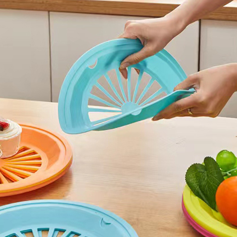 Plastic Round Hollow Basket Drain Basket Outdoor Picnic Food Placement Plate Barbecue Plate Drain Basket Wholesale