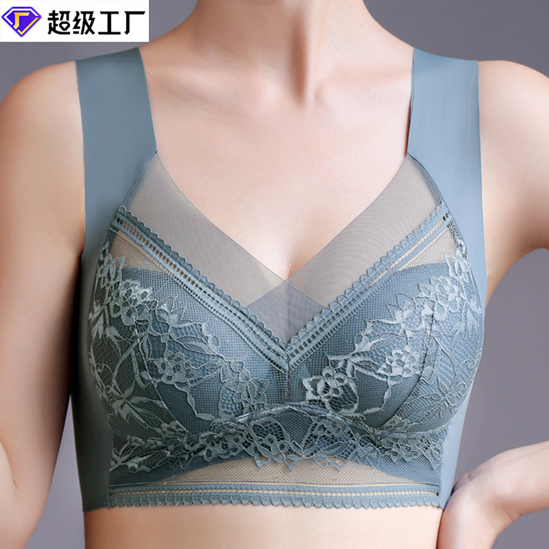 Кружевное нижнее белье плюс-сайз, без отметок, красивый зад, дышащий, без стального кольца