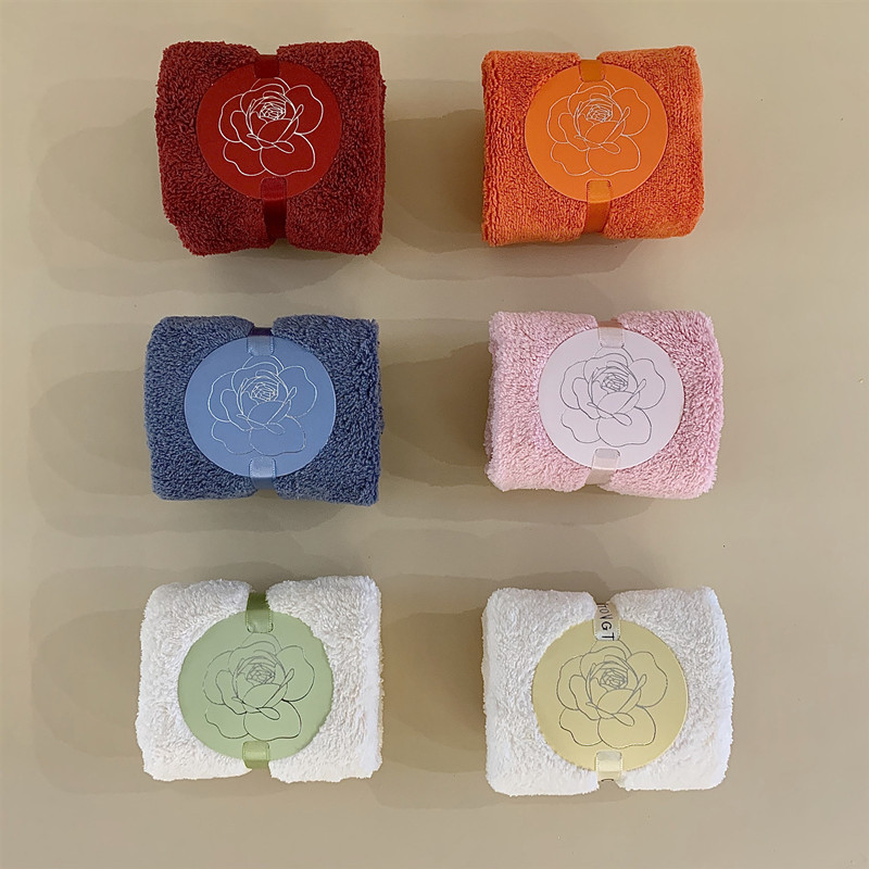 подарочный набор для свадьбы с коралловым флисом, квадратное полотенце с маленьким красным цветком