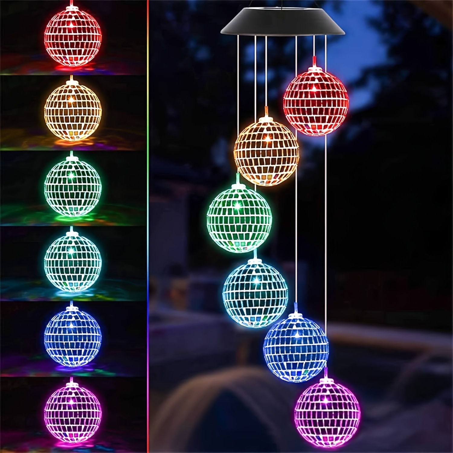 1Pc Outdoor Solar Flaming Bird Wind Chime Lights Outdoor6