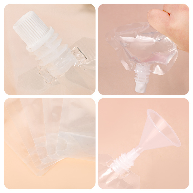Manufacturer's Ready-Made Disposable Soy Milk Packaging Bag with Leaky Spout, Self-Standing Milk Juice Drink Transparent Spout Bag Wholesale