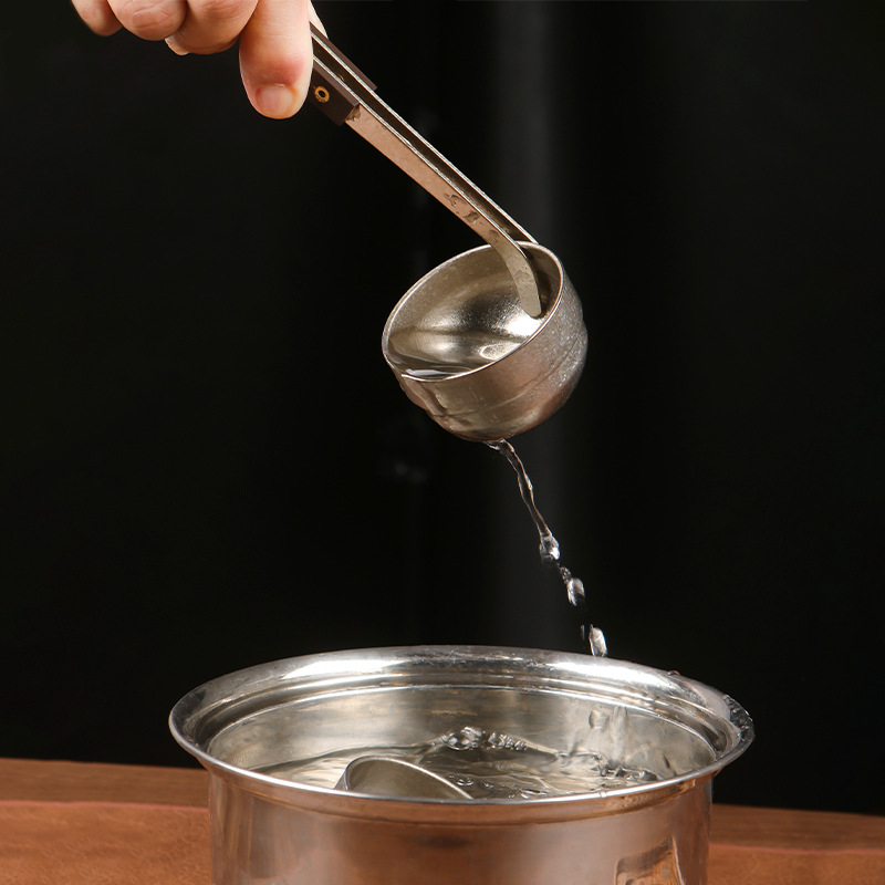 Pure Titanium Crystalline Tea Clip Kung Fu Tea Set Non-Slip Pure Titanium Tea Non-Slip High-Grade Tea Cup Clip Tea Clip Tea Tweezers