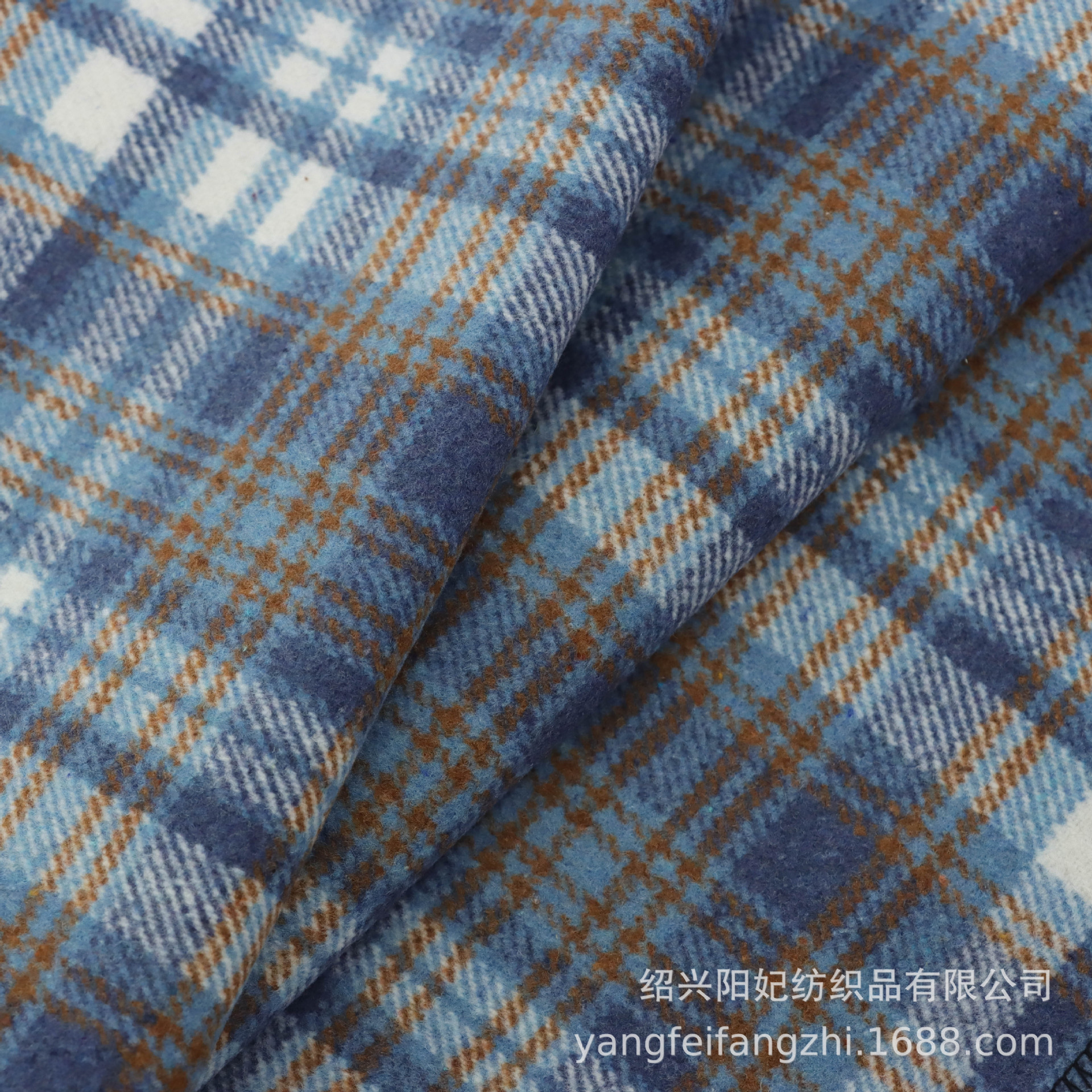 Yarn-Dyed Woolen Wheat Plaid Brushed Fabric, Autumn and Winter Shoes, Hats, Jackets, Luggage Fabrics, Wholesale in Stock