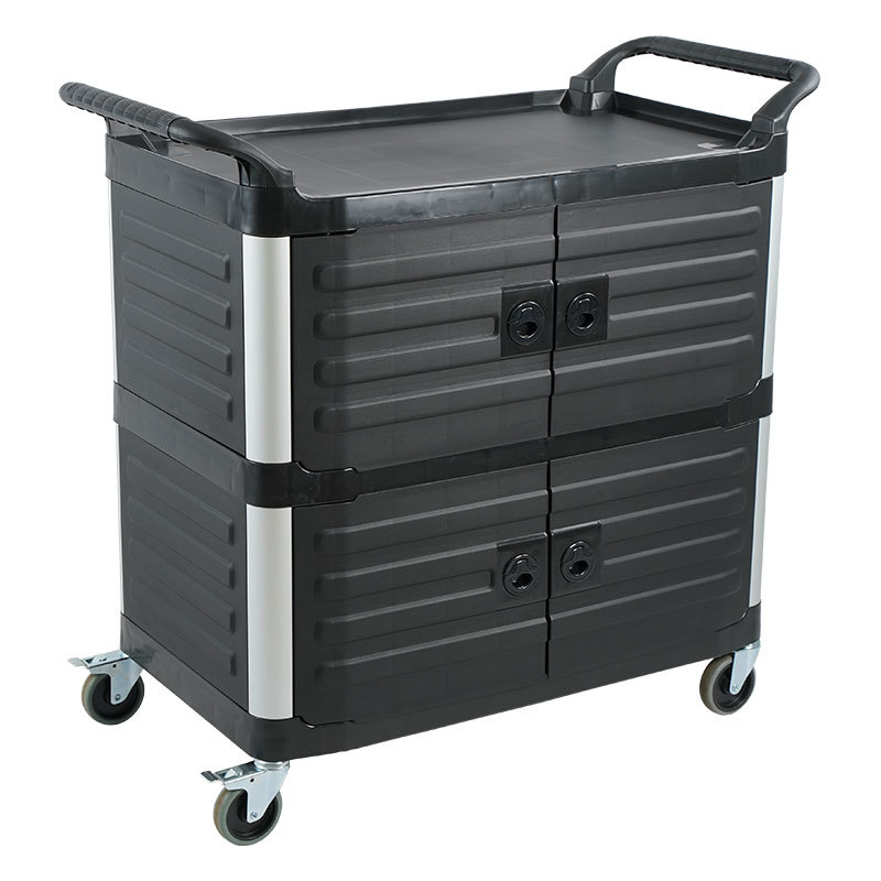 Commercial multi-functional plastic dining car mute restaurant serving food delivery trolley hotel restaurant three-story dining car