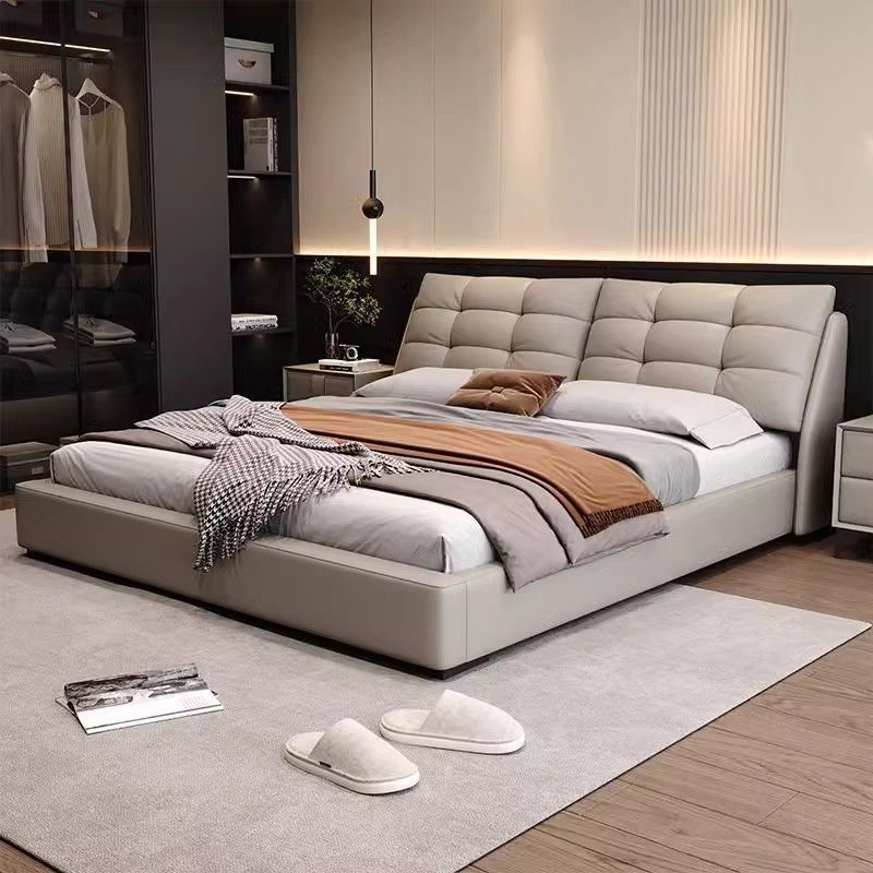 New Genuine Leather Bed Bedroom Furniture Set Double 1.8X 2m Storage 1.5m Built-In Leather Bed