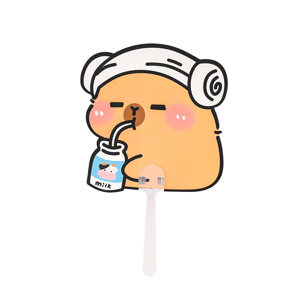 Lovable Capibala Shaped Fan Student Summer Cartoon Hand Rocking Fan High Color Value Plastic Capybara Small Fan