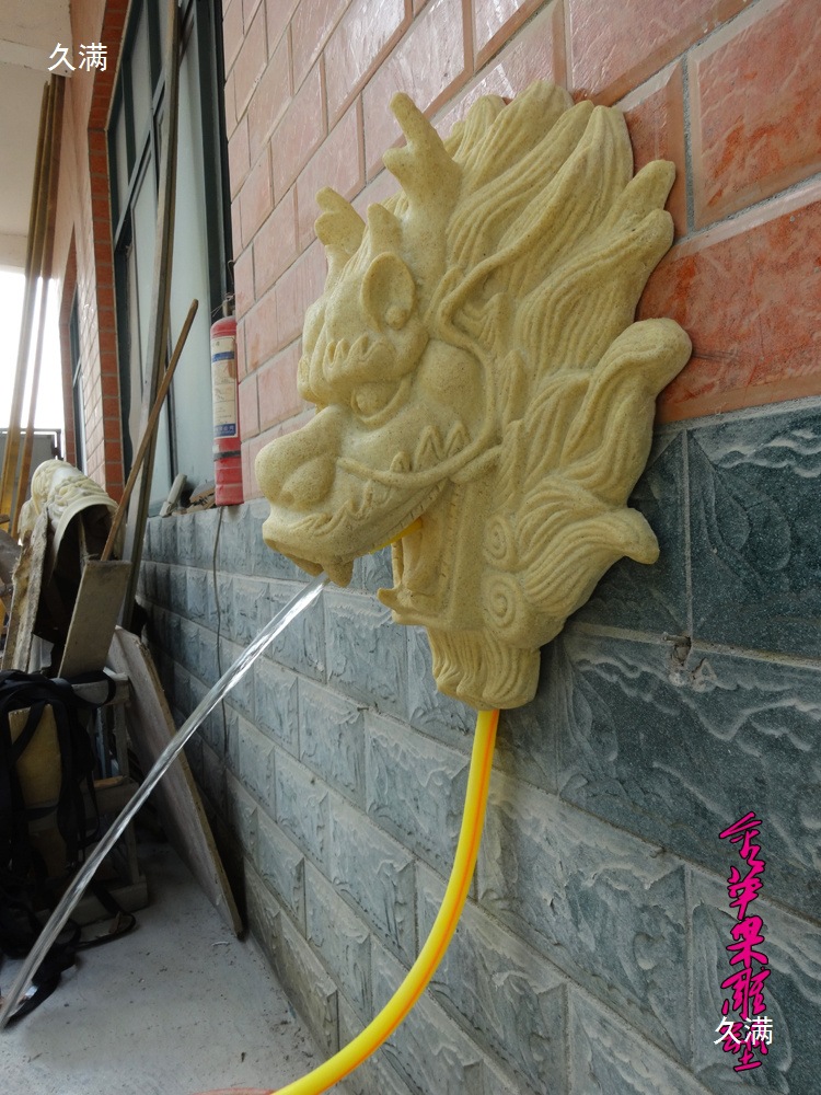 Foam Sculpture Faucet Spot Sandstone Water Spray Fountain Pool European Style Courtyard Landscape Outdoor Wall Hanging Flowing Water Relief