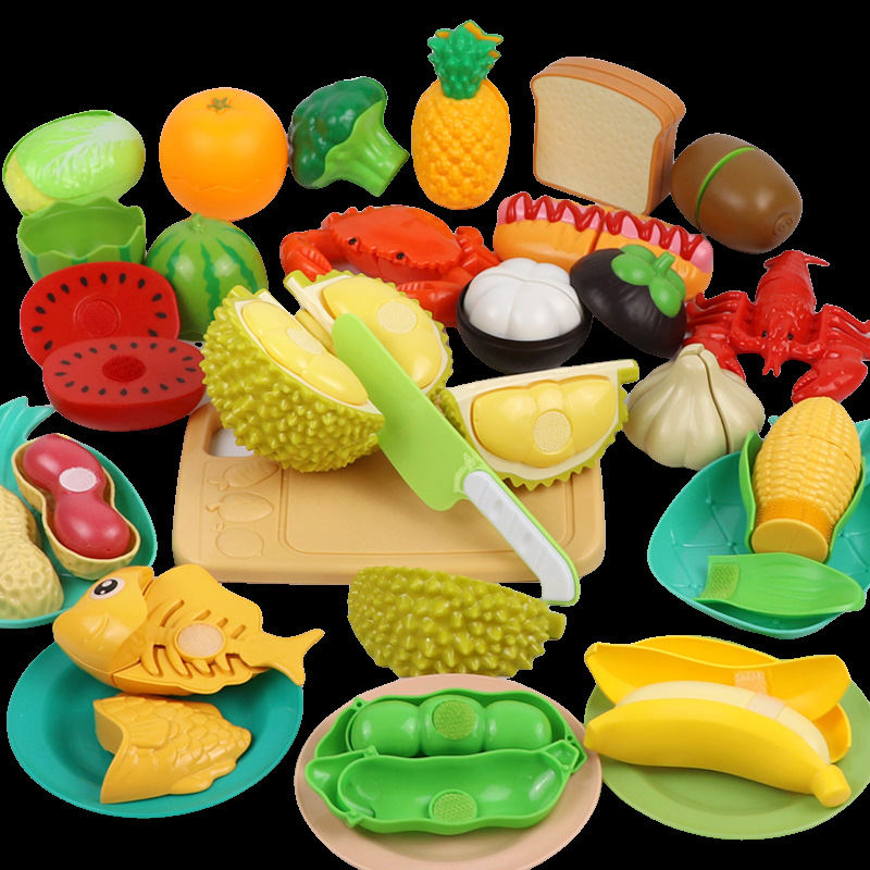 High-grade Peelable Children's Fruit Chicing Toy Simulation Durian Vegetable Kitchen Peelable Play Toy