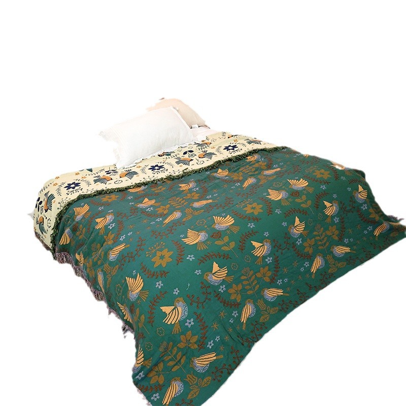 Export Amazon Pure Cotton Gauze Towel Quilt Tassel Sofa Towel Sofa Cover Blanket European Style Four Seasons Available Blanket