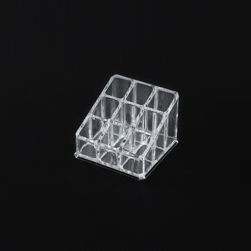 Lipstick Storage Box 9-grids Transparent Acrylic Lip Glaze Shelf Simple Small Dormitory Desktop Lip Gloss Cream Organizer Box