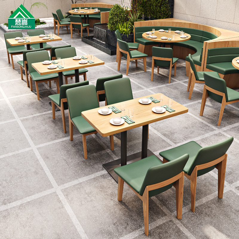 Theme Restaurant Semi-Circle Deck Sofa Western Restaurant Tea Restaurant Chinese Restaurant Dining Table and Chair Combination Commercial