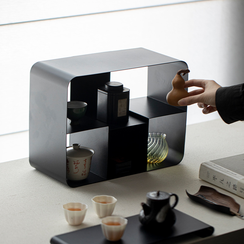 Кованый чайный домик чайная комната настольный чайный набор чайник хранение дисплейный стенд антикварный стенд хранение стенд Wabi-Sabi подставка для чашек