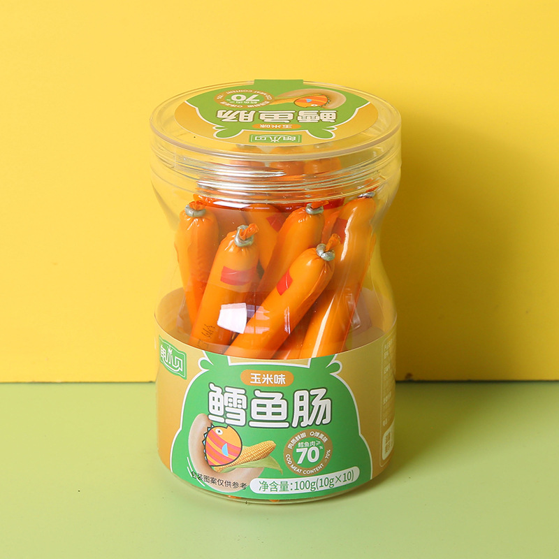 Lang Xiaobei Cod Sausage Deep Sea Fish Sausage Canned 100g Meat Sausage Ham Sausage Foie Gras Sausage Vegetable Sausage Snacks