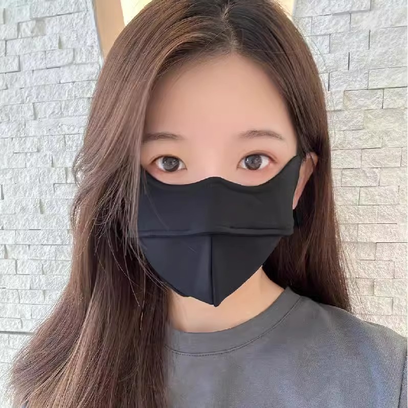 Warm mask autumn and winter women's high-looking windproof cold riding eye protection angle 5D three-dimensional breathable fleece-lined Fishbone mask