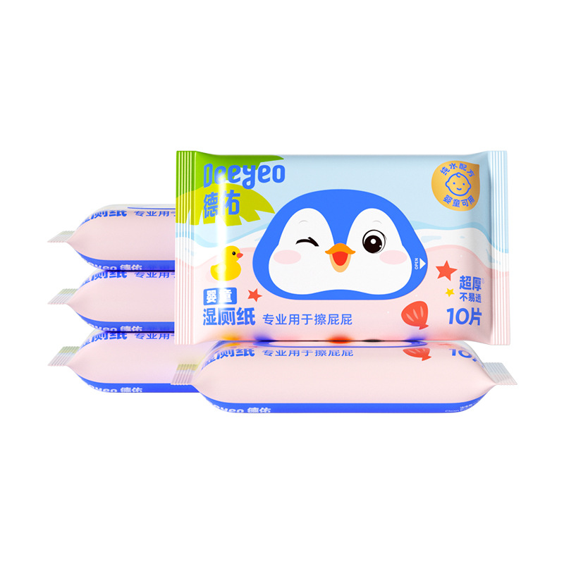 Deyou Baby Wet Toilet Paper 10 Pumps/Pack Butt Wipes for Pregnant Women, Babies and Kidsren Wet Wipes for Home Use