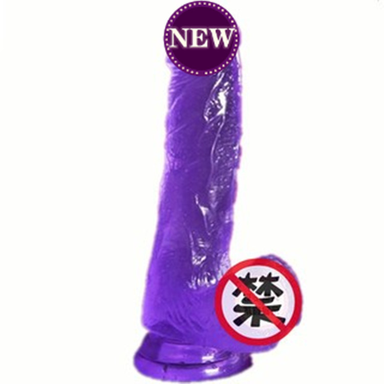 Powerful Suction Cup Transparent Crystal Color Emulation Penis Manual Soft Glue Female Flirting Masturbator