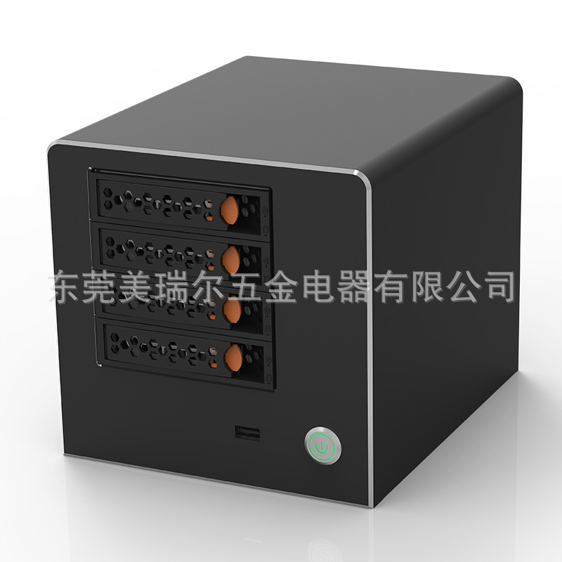 Manufacturer Hot Selling Black Square Nas Storage Chassis Server 4-Bay Aluminum Alloy Panel Computer Chassis