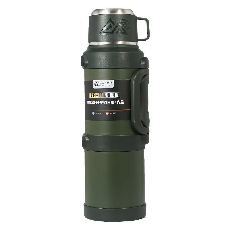 Large Capacity Outdoor Thermal Pot 5 Litres Stainless Steel Liner 316 with Strap Portable Car Travel Pot Stew Teapot