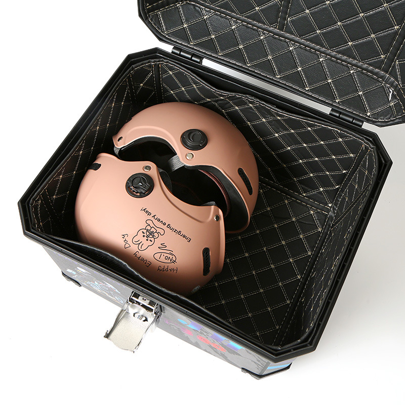 Cross-border 57-liter motorcycle rear trunk non-aluminum alloy battery car trunk waterproof universal electric car storage box