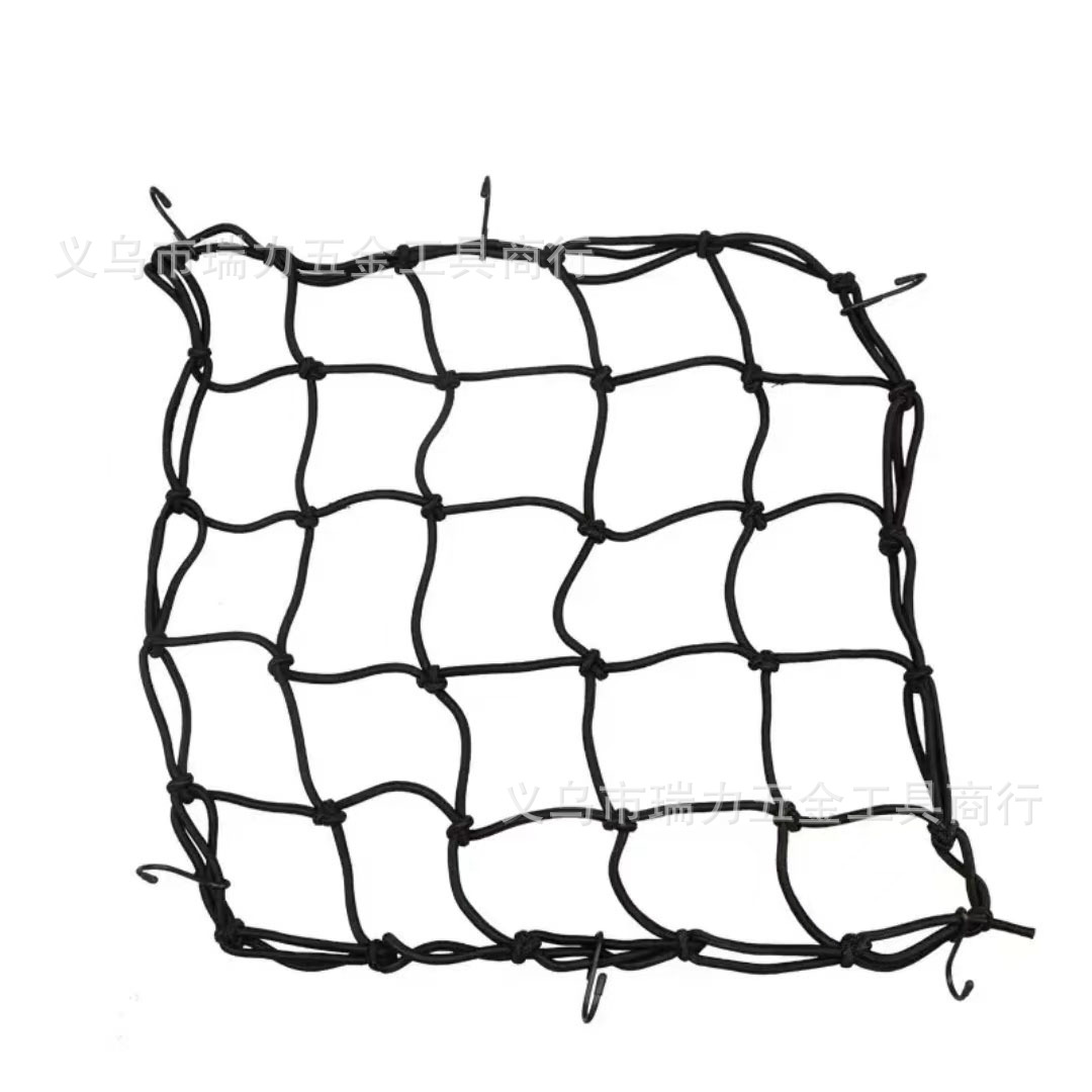 Helmet net pocket 40x40CM rubber motorcycle luggage fuel tank storage net cover elastic anti-drop elastic net rope