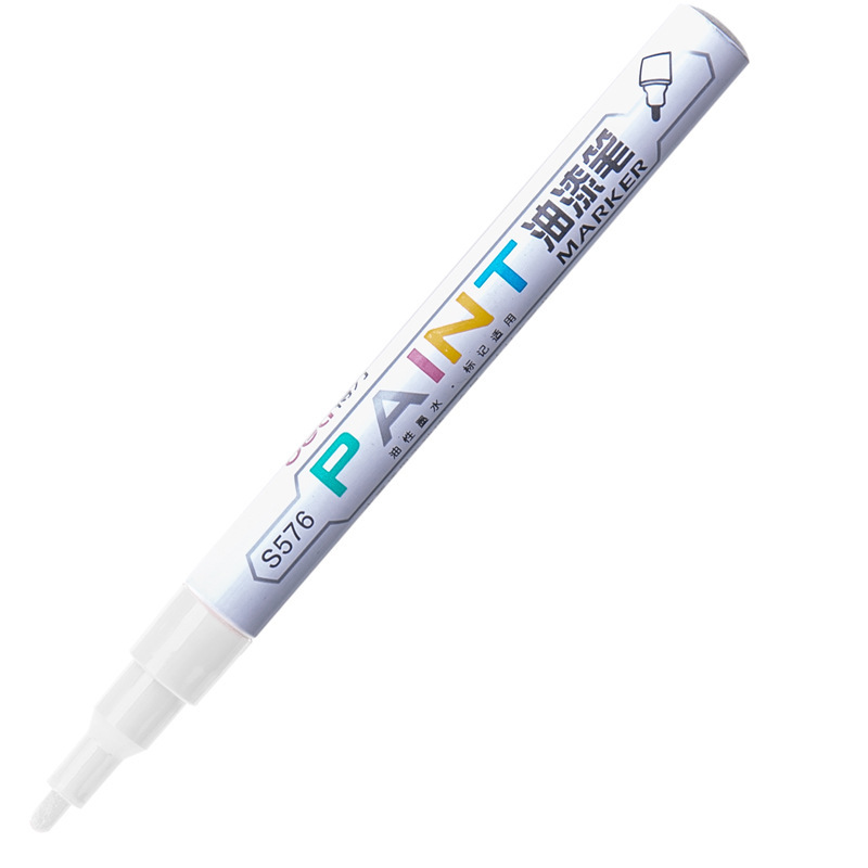 Deli S576 paint pen high-gloss hand-painted white Pen art painting brush silver pen coloring pen mark pen paint pen
