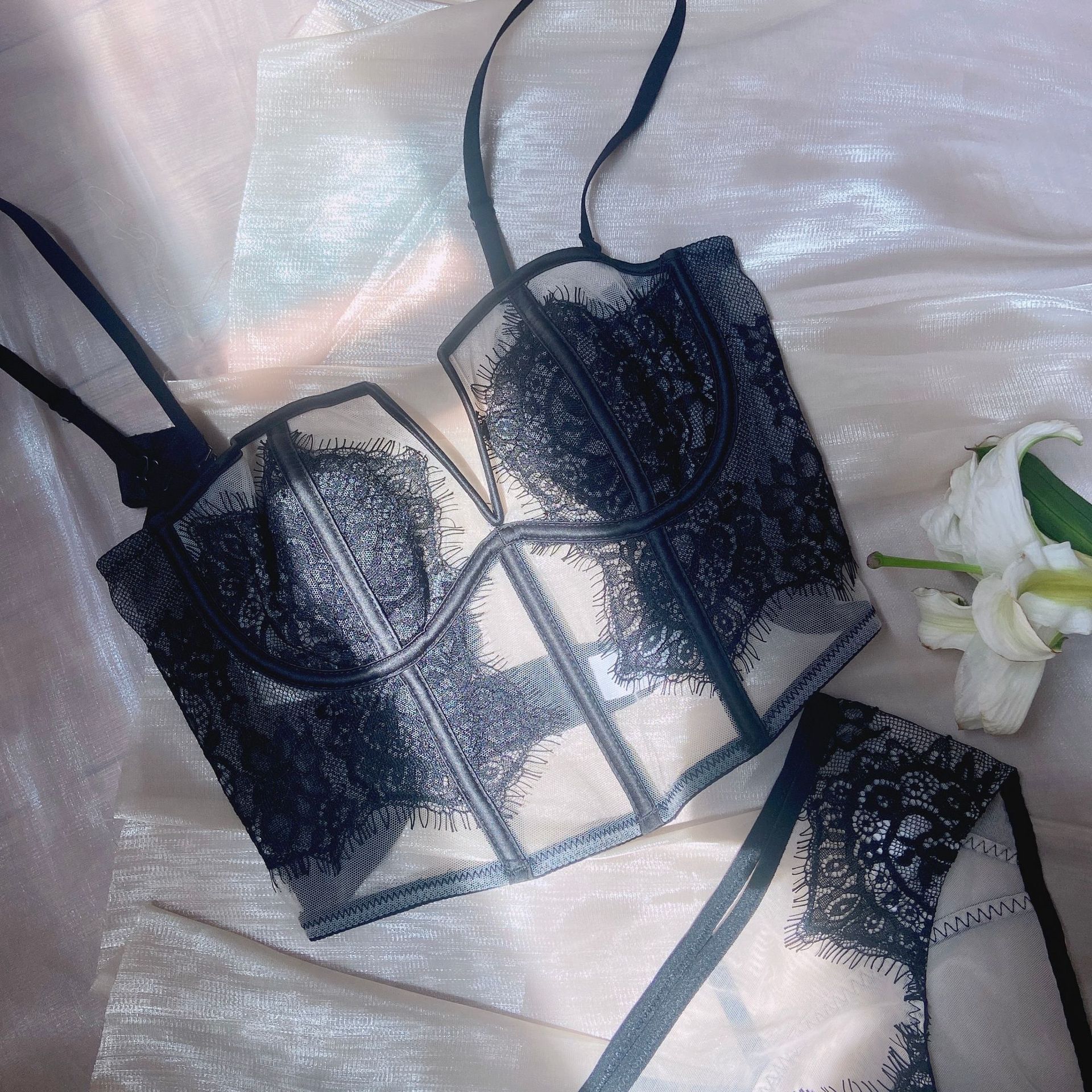 Корсетный жилет Fishbone длинный французский стиль бюстгальтер топ нижнее белье кружевная майка женский европейский и американский стиль регулируемый