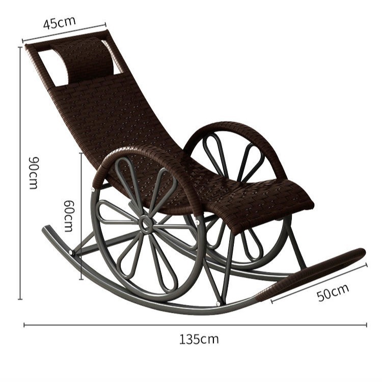 Rattan Chair Rocking Chair Adult Nap Recliner Living Room Balcony Lazy Chair Leisure Chair for the Elderly Leisure Rocking Chair Rattan Rocking Chair