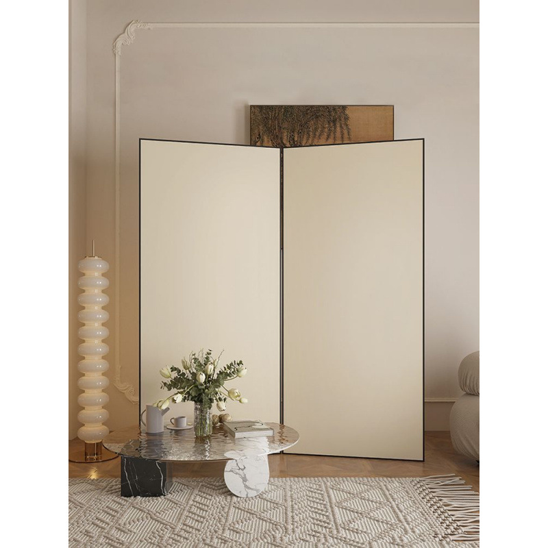Japanese-Style Cream Screen Partition Living Room Entrance Nordic Folding Mobile Office Bedroom Modern Minimalist