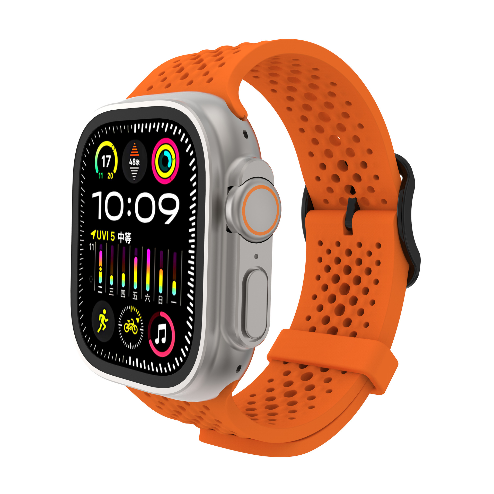 Suitable for apple watch Ultra9876543210 generation se millet hole breathable silicone watch band new
