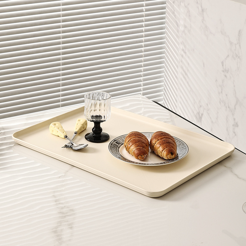 Ins Style Tea Tray Rectangular Commercial Coffee Dessert Bread Fruit Tray Water Cup Tea Cup Storage Tray Wholesale