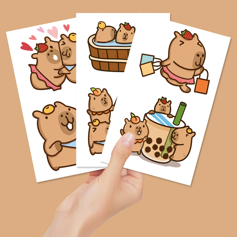 Cross-border Hot Sale Kapibala Small Capybara Tattoo Waterproof Cute Cartoon Party Arm Decorative Tattoo Stickers