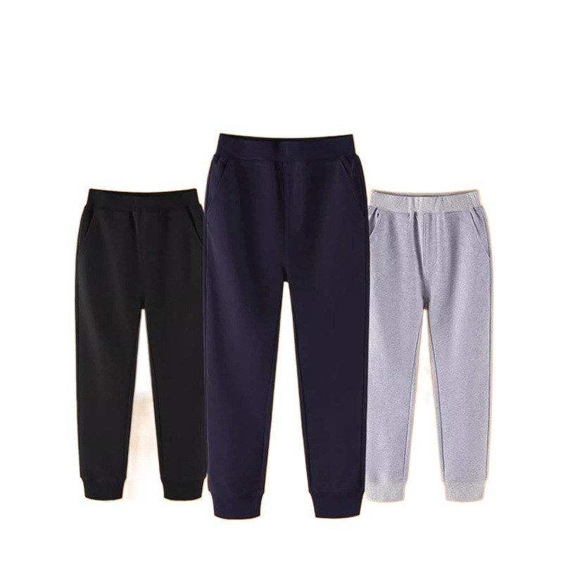 Hebei guangban Chinese cotton composite 320g children's casual ankle-tied pants sports pants children's sweatpants men and women