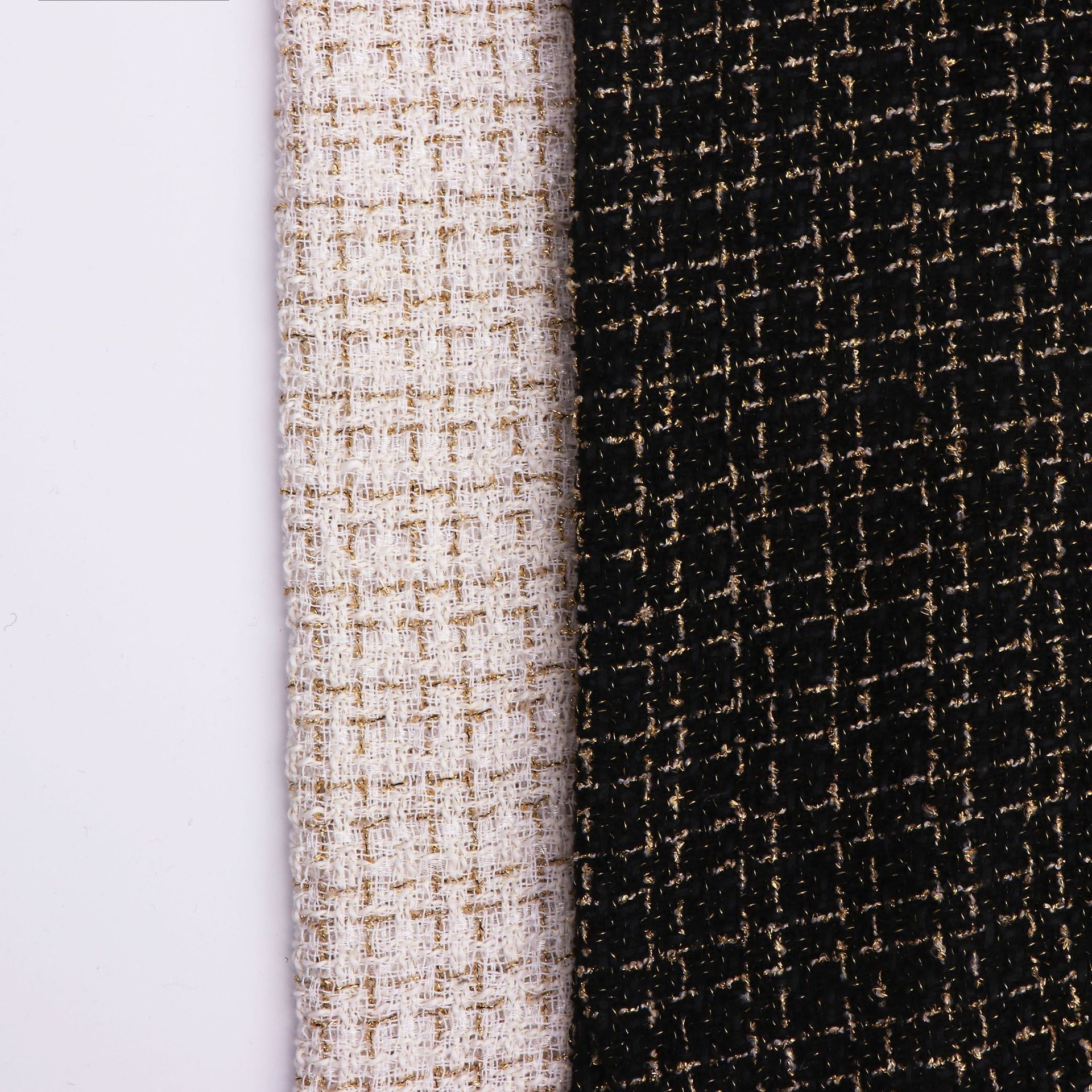 Модный черно-белый золотой шелковый твидовый пиджак в стиле Шанель оптом