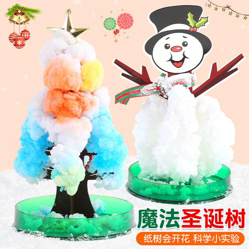 Paper tree flowering Christmas tree magic watering growth magic crystal tree flowering diy handmade toy Christmas gift